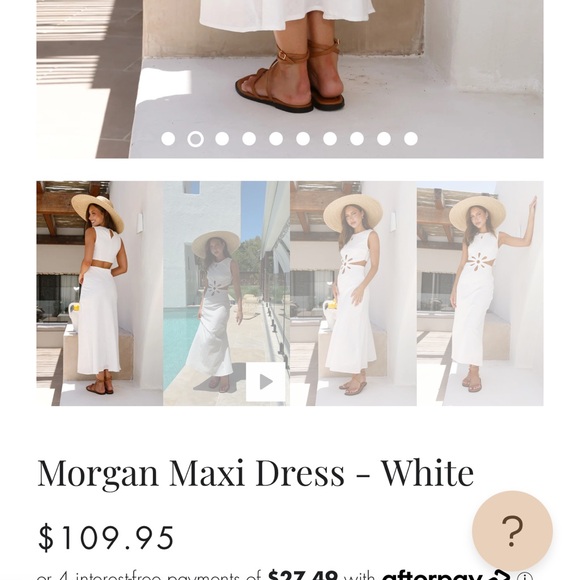 White Linen Midi Dress - Picture 2 of 4